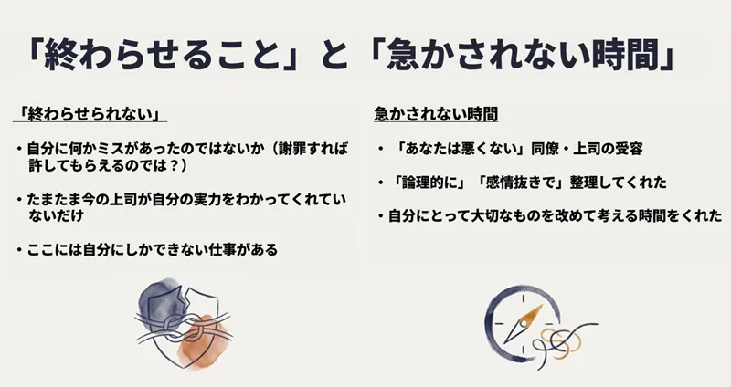 「終わらせること」と「急かされない時間」