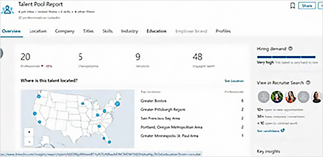 LinkedIn Talent Insightsのタレントプールレポート