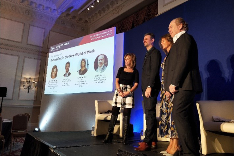 左から、モデレーターのDawn McCartney氏（SIA）、Menno Bart氏（The Adecco Group）、Geraldine King氏（ERF）、Denis Pennel氏 （WEC）