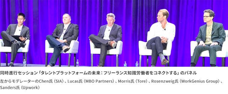 同時進行セッション「タレントプラットフォームの未来：フリーランス知識労働者をコネクトする」のパネル