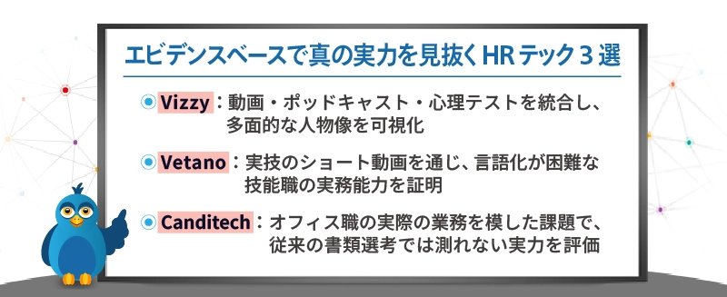 エビデンスベースで真の実力を見抜くHRテック3選