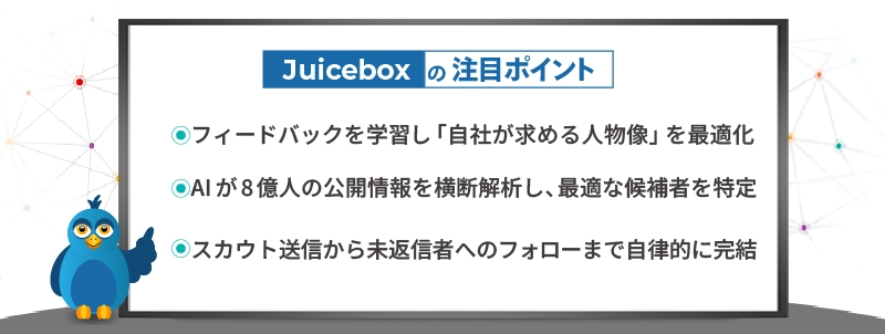 探索からスカウトまでを完結させる自律型AI「Juicebox」の注目ポイント