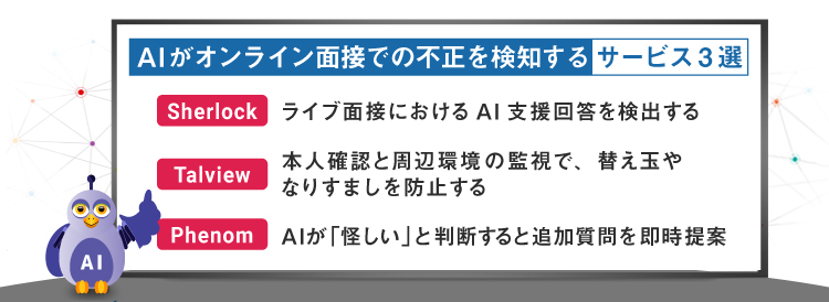AIがオンライン面接での不正利用を検知するサービス3選