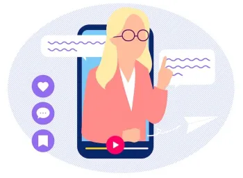 TikTokからキャリアアドバイスする女性