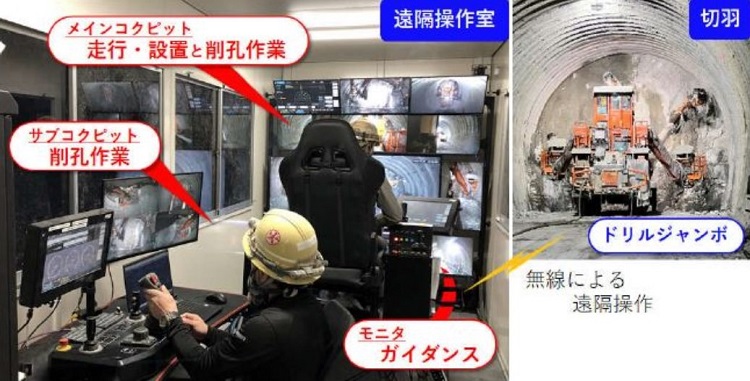 遠隔操作コクピットの一例（Tunnel RemOS-Jumbo）