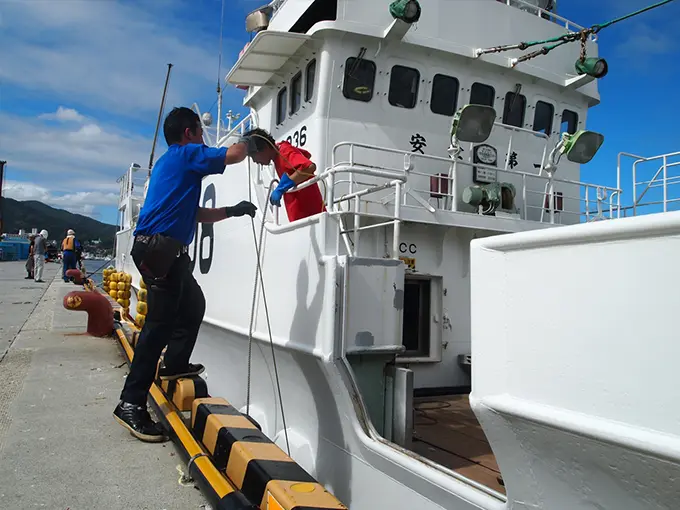 漁船で使用されている様子