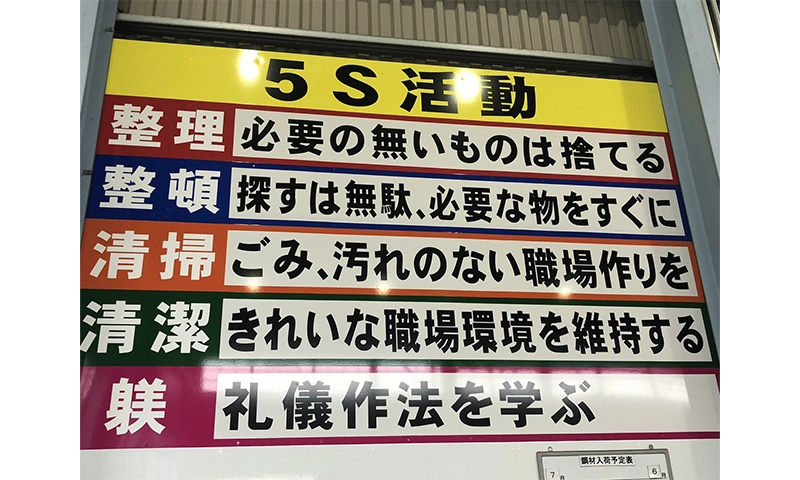 5S活動（整理・整頓・清掃・清潔・躾）