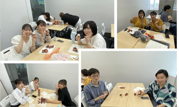 写真： マンゴスチンの試食会の様子