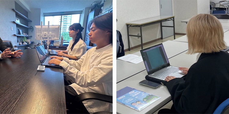 企業との打ち合わせの様子の写真