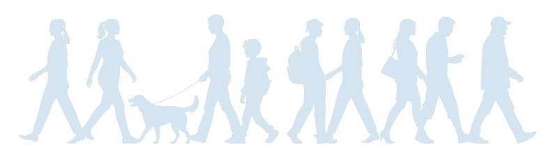 人々があるいている様子