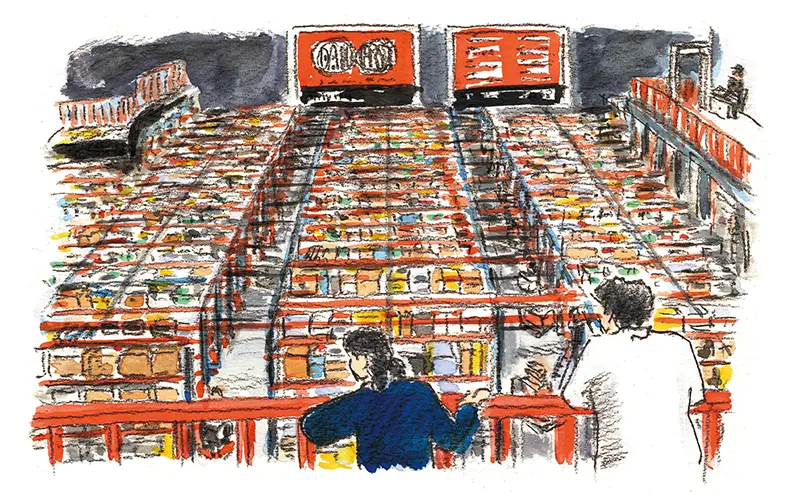 生徒たちの日記に目を通すエリンのイラスト