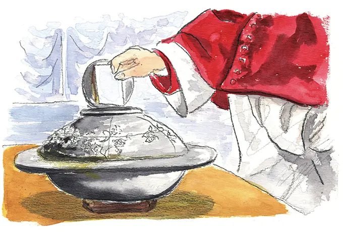 教皇が投票する様子のイメージイラスト