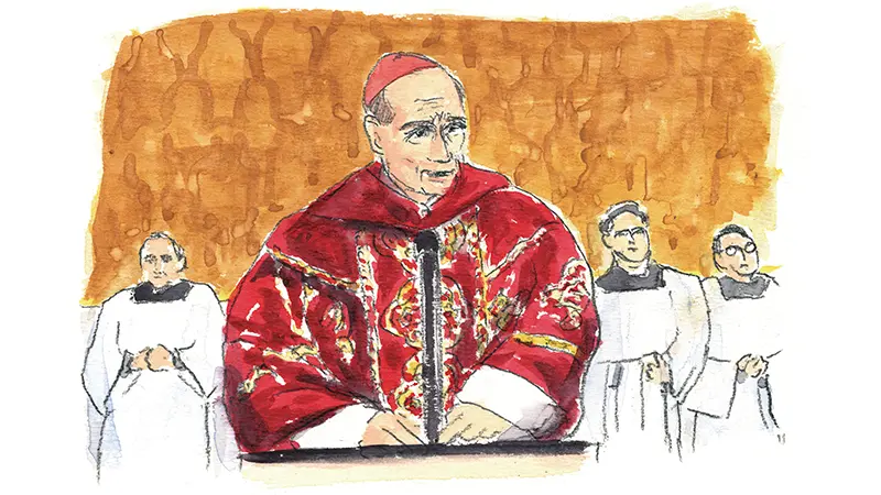 教皇が思いを語り始める様子のイラスト