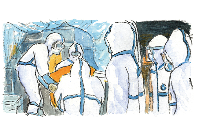 映画「フロントライン」の一場面のイメージイラスト