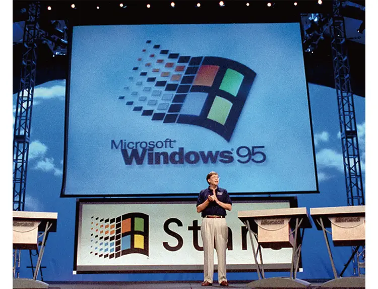 Windows95発表イベントのステージ