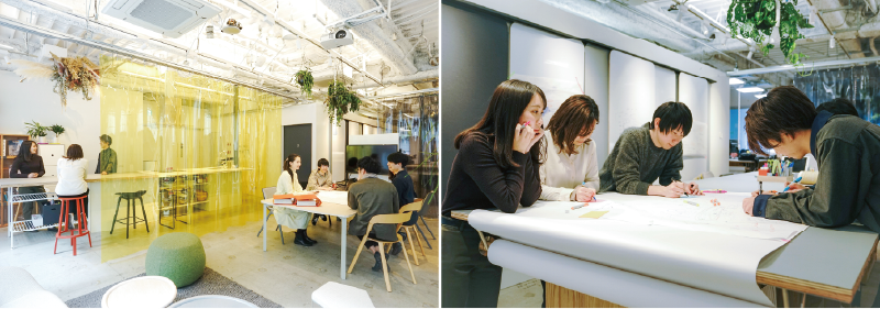 人が集まっているディー・サインのオフィスの写真